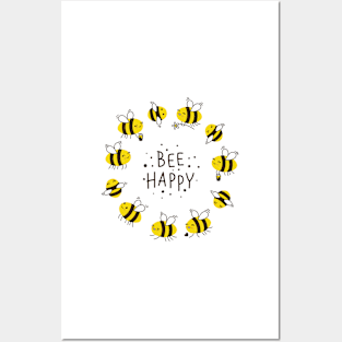 Bee Happy - Art design - Posters and Art